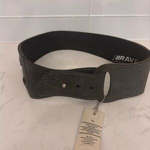 Brave Women's Charcoal Leather Belt
